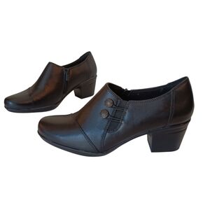 Clarks Shoes Women's Size 9 Black Noir‎ Emslie Warren Slip-On Loafer Shooties